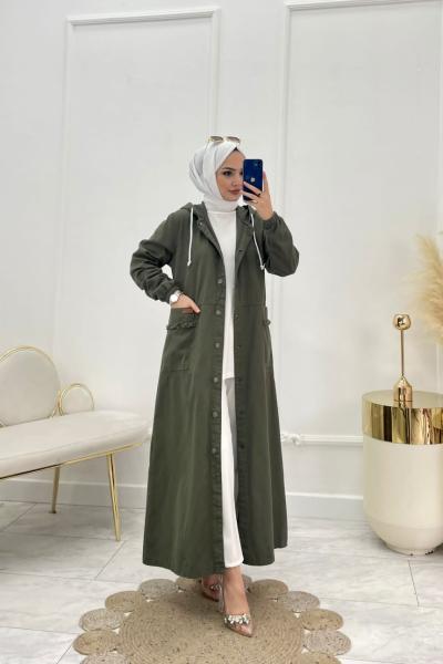 Berrak Tesettür Kot Kap Yeşil