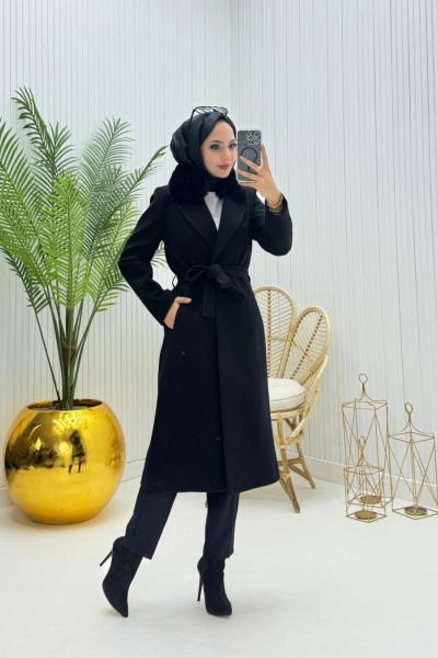 Prenses Tesettür Kaban Siyah