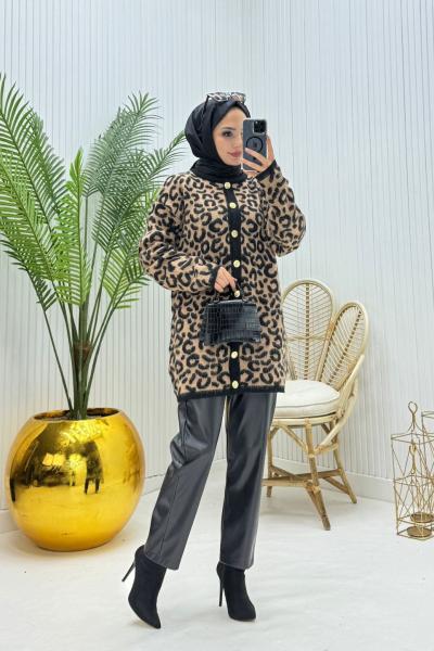 Leopar Tesettür Hırka