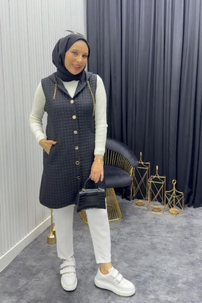 Kapitone Yelek Siyah