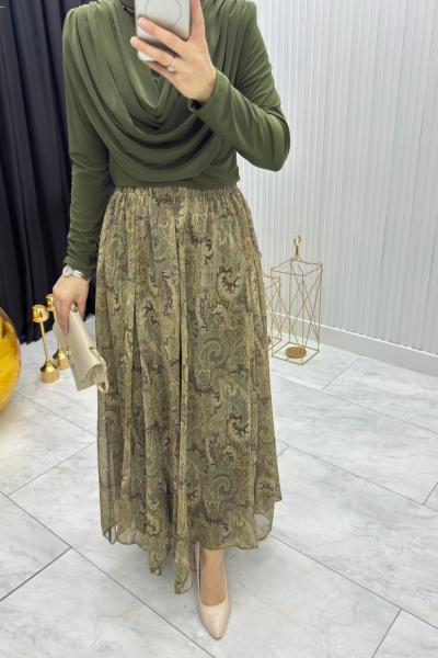 Etnik Desen Etek Haki