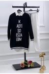 Tesettür Yazılı SweatShirt Siyah